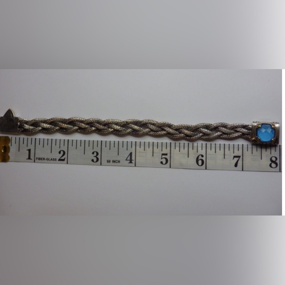 Faceted Blue Topaz with 18 karat embellishment woman’s Statement bracelet - Picture 5 of 6